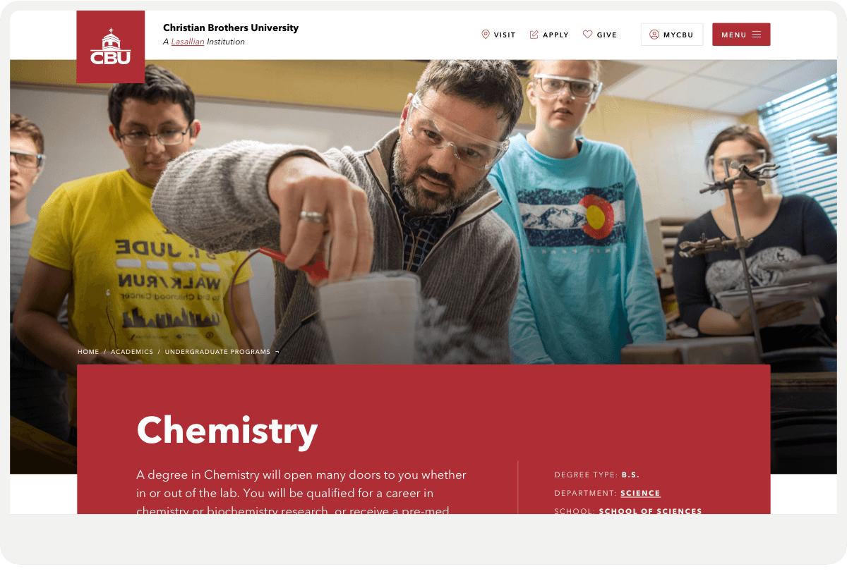 CBU Academic Page for Chemistry